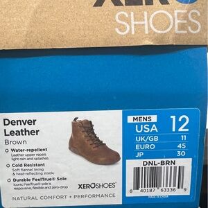 Men’s Xero Denver Brown Leather Boots. 
USA size 12. 
New still in box.